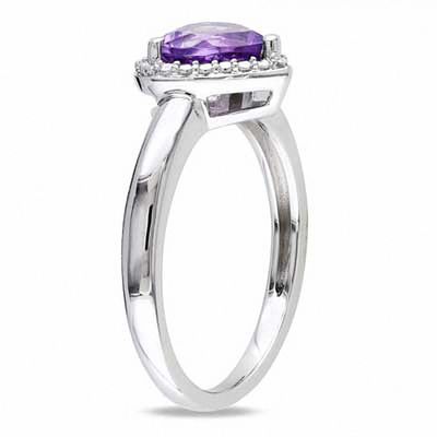 7.0mm Heart-Shaped Amethyst Ring in Sterling Silver