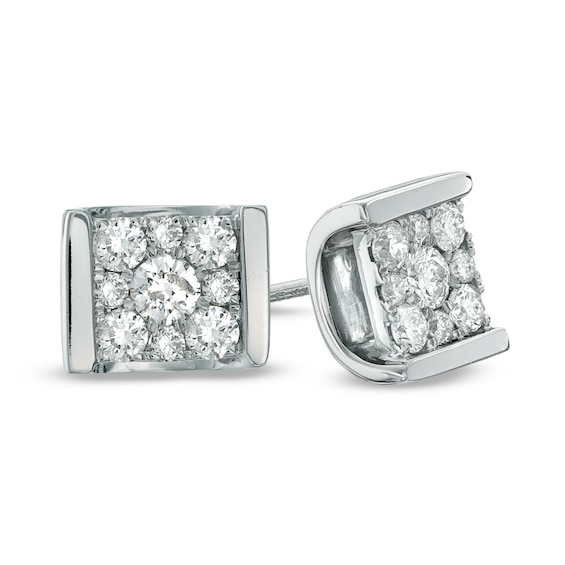 0.49 CT. T.W. Composite Diamond Stud Earrings in 10K White Gold