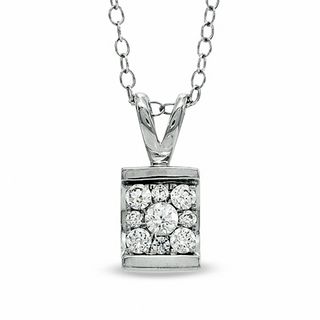 0.24 CT. T.W. Composite Diamond Tension-Set Pendant in 10K White Gold