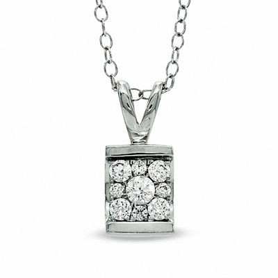 0.24 CT. T.W. Composite Diamond Tension-Set Pendant in 10K White Gold