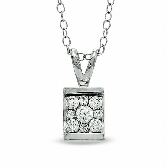 0.24 CT. T.W. Composite Diamond Tension-Set Pendant in 10K White Gold