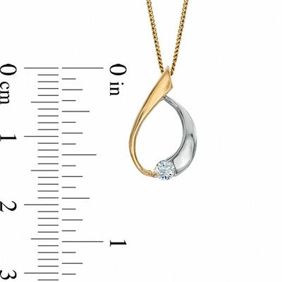 0.10 CT. Certified Canadian Diamond Abstract Pendant in 14K Two-Tone Gold (I/I2)