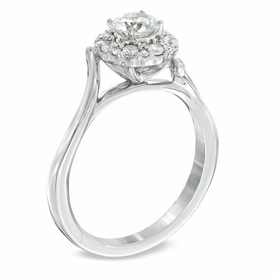 0.75 CT. T.W. Certified Canadian Diamond Frame Bypass Engagement Ring in 14K White Gold (I/I1)