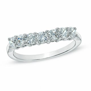 0.70 CT. T.W. Diamond Seven Stone Wedding Band in 14K White Gold