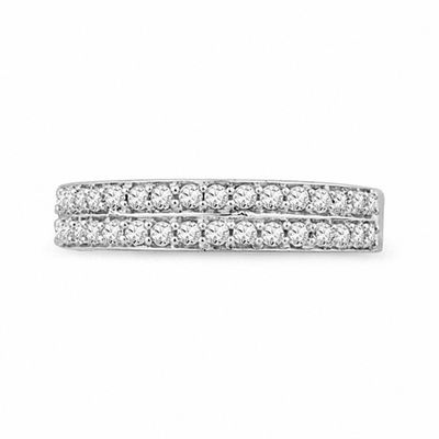 CT. T.W. Diamond Double Row Wedding Band in 10K Gold