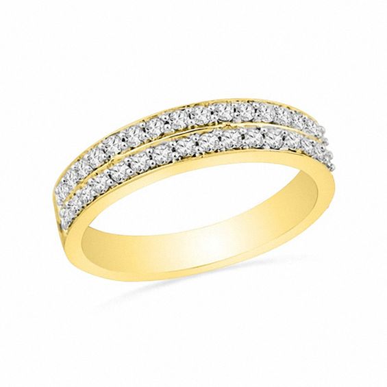 0.33 CT. T.W. Diamond Double Row Wedding Band in 10K Gold