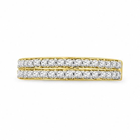 0.33 CT. T.W. Diamond Double Row Wedding Band in 10K Gold