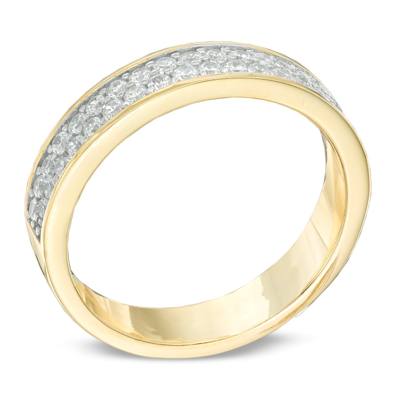 Main Image 2 of 0.50 CT. T.W. Diamond Double Row Wedding Band in 10K Gold