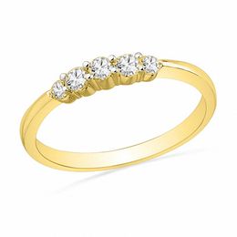 0.25 CT. T.W. Diamond Five Stone Wedding Band in 10K Gold