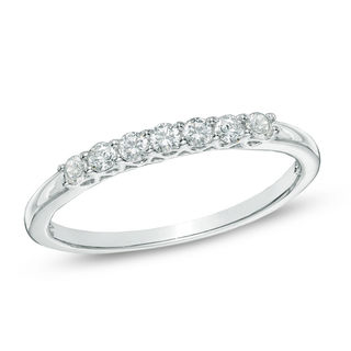 0.20 CT. T.W. Diamond Seven Stone Wedding Band in 10K White Gold