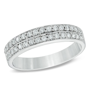 0.25 CT. T.W. Diamond Double Row Wedding Band in 10K Gold