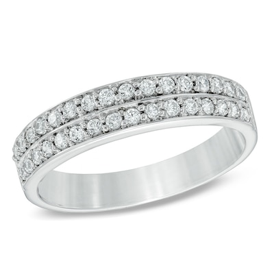 0.25 CT. T.W. Diamond Double Row Wedding Band in 10K Gold