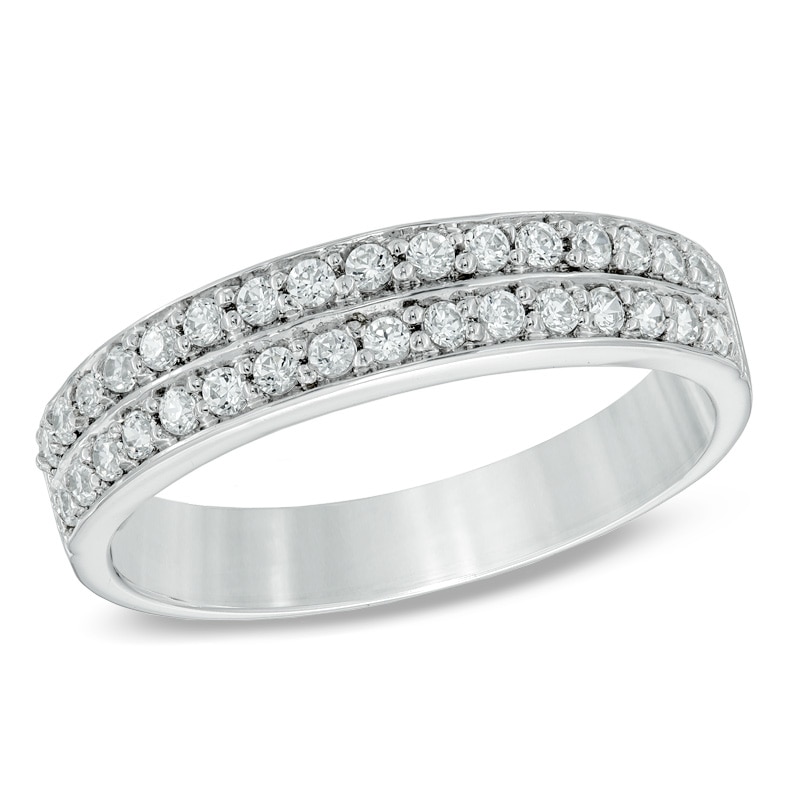 0.25 CT. T.W. Diamond Double Row Wedding Band in 10K Gold|Peoples Jewellers