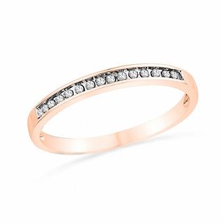 0.10 CT. T.W. Diamond Anniversary Band in 10K Rose Gold