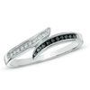Thumbnail Image 0 of 0.10 CT. T.W. Black and White Diamond Bypass Ring in 10K White Gold
