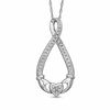 Thumbnail Image 0 of 0.10 CT. T.W. Diamond Claddagh Infinity Pendant in Sterling Silver