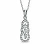 Thumbnail Image 0 of 0.50 CT. T.W. Diamond Three Stone Drop Pendant in 10K White Gold