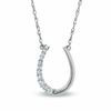 0.17 CT. T.W. Diamond Horseshoe Pendant in Sterling Silver