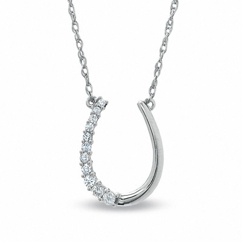 0.17 CT. T.W. Diamond Horseshoe Pendant in Sterling Silver|Peoples Jewellers