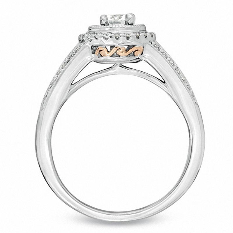 0.60 CT. T.W. Diamond Split Shank Engagement Ring in 14K White Gold|Peoples Jewellers