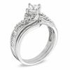 1.00 CT. T.W. Princess-Cut Diamond Bypass Bridal Set in 14K White Gold