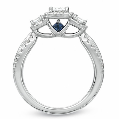 Vera Wang Love Collection CT. T.W. Princess-Cut Diamond Three Stone Engagement Ring in 14K White Gold