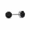 Thumbnail Image 0 of 0.25 CT. T.W. Black Diamond Flower Earrings in 10K White Gold