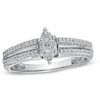 Thumbnail Image 0 of 0.16 CT. T.W. Diamond Marquise Cluster Promise Ring in 10K White Gold