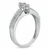 Thumbnail Image 1 of 0.16 CT. T.W. Diamond Marquise Cluster Promise Ring in 10K White Gold
