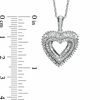 Thumbnail Image 1 of 0.75 CT. T.W. Round and Baguette Diamond Heart Pendant in Sterling Silver