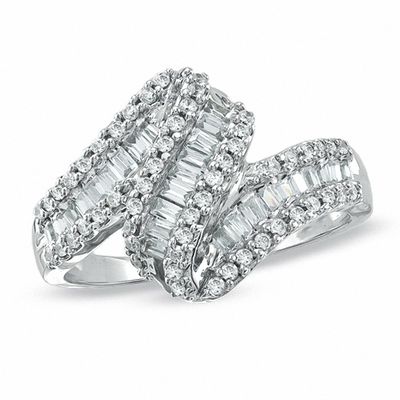 0.75 CT. T.W. Diamond Zig-Zag Ring in 10K White Gold