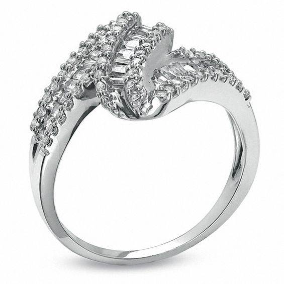 0.75 CT. T.W. Diamond Zig-Zag Ring in 10K White Gold