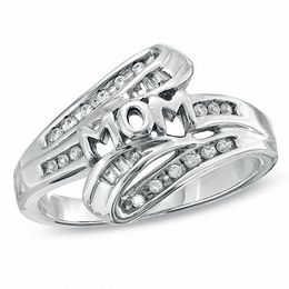 0.10 CT. T.W. Diamond MOM Ring in Sterling Silver