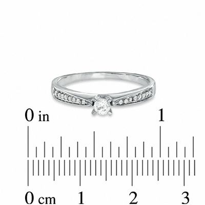 0.20 CT. T.W. Diamond Solitaire Promise Ring in 10K White Gold