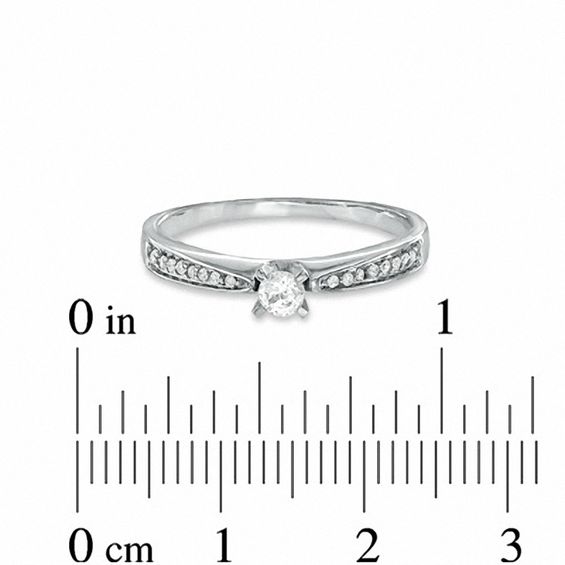 0.20 CT. T.W. Diamond Solitaire Promise Ring in 10K White Gold