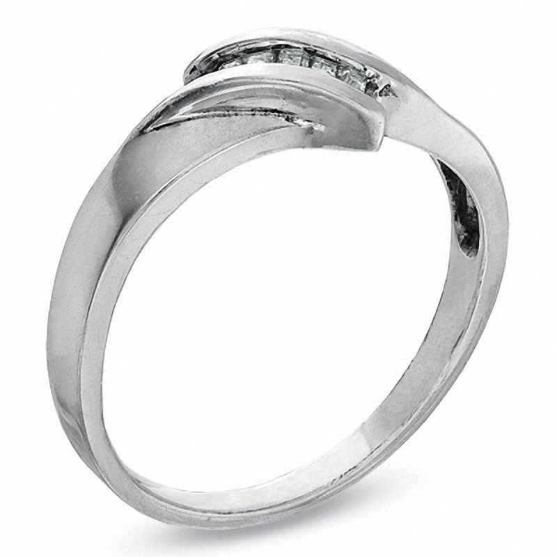 0.10 CT. T.W. Baguette Diamond Ring in Sterling Silver|Peoples Jewellers