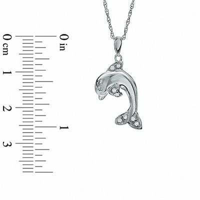 0.07 CT. T.W. Diamond Dolphin Pendant in Sterling Silver