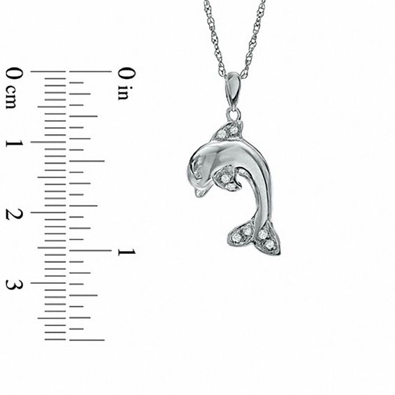 0.07 CT. T.W. Diamond Dolphin Pendant in Sterling Silver