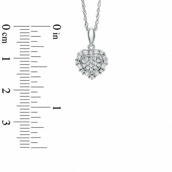 0.16 CT. T.W. Diamond Heart Frame Pendant in 10K White Gold