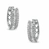 Thumbnail Image 0 of 0.50 CT. T.W. Round and Baguette Diamond Hoop Earrings in 10K White Gold