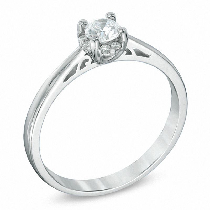 0.33 CT. T.W. Canadian Certified Diamond Engagement Ring in 14K White Gold  (I/I1)