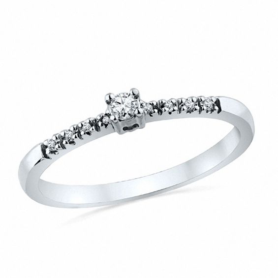 0.10 CT. T.W. Diamond Promise Ring in 10K White Gold