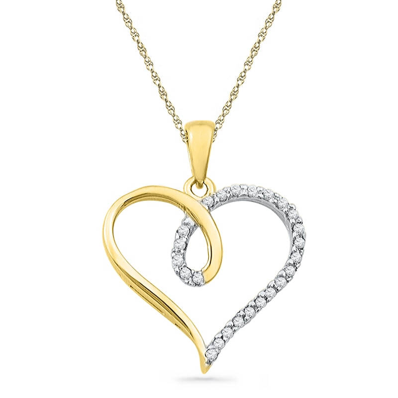 0.12 CT. T.W. Diamond Loop Heart Pendant in 10K Gold|Peoples Jewellers