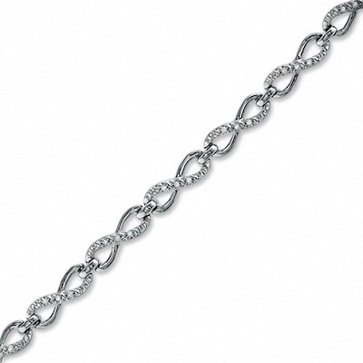 0.16 CT. T.W. Diamond Figure Eight Link Bracelet in Sterling Silver