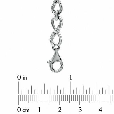 0.16 CT. T.W. Diamond Figure Eight Link Bracelet in Sterling Silver