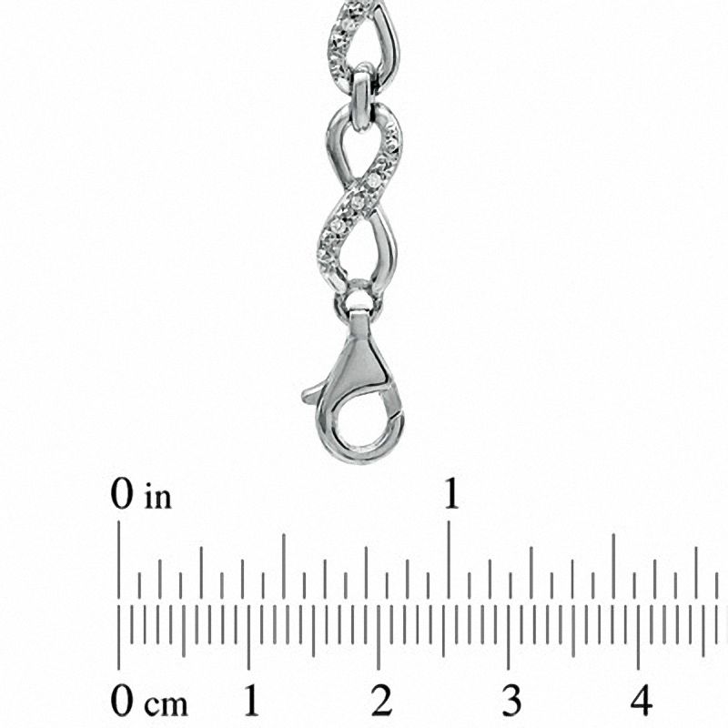0.16 CT. T.W. Diamond Figure Eight Link Bracelet in Sterling Silver|Peoples Jewellers