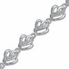 Thumbnail Image 0 of 0.25 CT. T.W. Diamond Loop Heart Bracelet in Sterling Silver