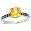 Thumbnail Image 0 of 7.0mm Cushion-Cut Citrine and Smoky Quartz Frame Ring in 10K Gold