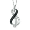 Thumbnail Image 0 of 0.20 CT. T.W. Enhanced Black and White Diamond Infinity Loop Pendant in Sterling Silver