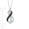 Thumbnail Image 1 of 0.20 CT. T.W. Enhanced Black and White Diamond Infinity Loop Pendant in Sterling Silver